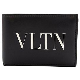 Valentino Logo Slim Wallet Black