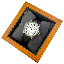 Cartier Ronde Solo Small Blue Hands Double Buckle Damenuhr