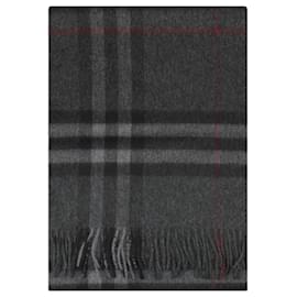 Burberry Sciarpa in cashmere a quadri Charcoal