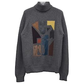 Kaschmir-Rollkragenpullover mit mehrfarbigem Lederpatch - Hermès