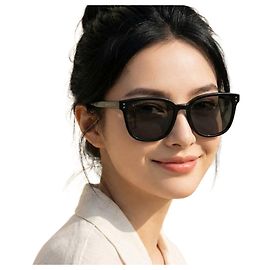 Gucci Gafas de sol Luxury Square Black Acetate Unisex Asian Fit