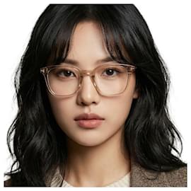Tom Ford Blaulichtfilter-Brille, transparenter brauner Rahmen, quadratisch, Acetat, Mode