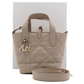 Dior Toujours Nano Tote Bag and Shoulder Bag in Powder Beige Macro Cannage