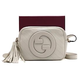 Gucci Piccola borsa a tracolla e crossbody Blondie Round Interlocking in pelle avorio