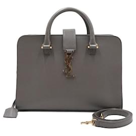Saint Laurent Piccola borsa tote e borsa a tracolla Gray Monogram
