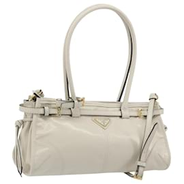 Borsa a tracolla PRADA Bonnie Medium in pelle 2way Bianco Tonalità Oro Auth yk20648SAM