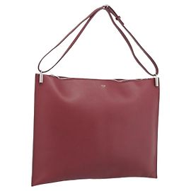 Céline Borsa a Spalla CELINE in Pelle Bordeaux Argento Auth 192759A