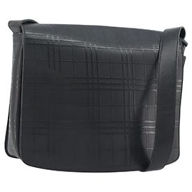 Borsa a Spalla BURBERRY in Pelle Argento Nero Auth ep15563