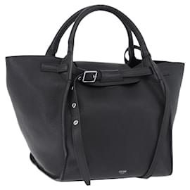 CELINE Big Bag Small Leather 2way Black Silver Auth 193536V - Céline