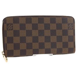 LOUIS VUITTON Damier Ebene Zippy Wallet Long Wallet N41661 LV Auth am12132V