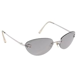 CHANEL Sunglasses Metal Silver CC Auth yk20671 - Chanel