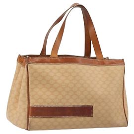 Céline Borsa CELINE Macadam in PVC e pelle Beige con dettagli dorati Auth ep15137