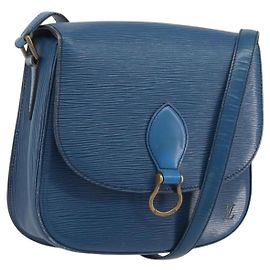 LOUIS VUITTON Epi Saint Cloud GM Shoulder Bag Blue M52195 LV Auth ep15188