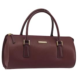Borsa a mano BURBERRY in pelle Bordeaux con dettagli in tono oro Auth ep15263 - Burberry