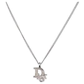 Collana Christian Dior Metallo Argento Auth ka5450