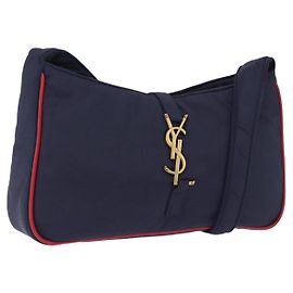 Borsa a tracolla SAINT LAURENT Nylon Navy Gold Tone 733294 Auth ka5349M