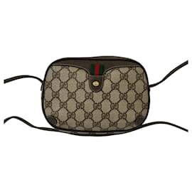 Mini borsa a tracolla in pelle GUCCI Vintage Sherry Line GG Logo