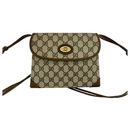 Borsa a tracolla Gucci Vintage GG Logo in pelle marrone