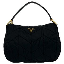 Bolso de hombro semi Prada Nylon Tessuto y cuero con esmalte