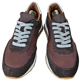 Sneakers The Row in scamosciato e tessuto marrone