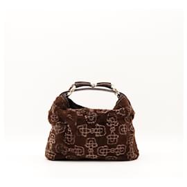 Borsa Hobo Gucci Monogram in pelliccia