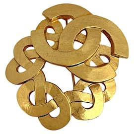 Spilla Chanel placcata oro con logo Coco