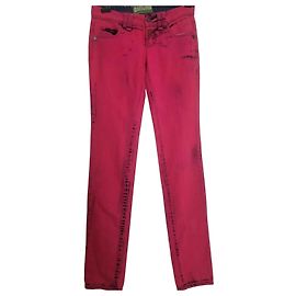 John Galliano Vaqueros slim fucsia lavados