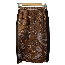 Autre Marque Falda LEONARD con estampado Paisley y detalles de costuras laterales