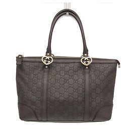 Gucci Guccissima Handtasche aus dunkelbraunem Leder
