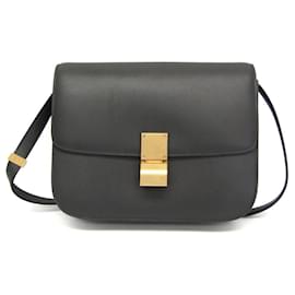 Borsa a tracolla Celine Classic Box Medium in pelle grigia - Céline