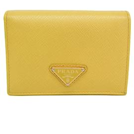 Prada Saffiano Dreieck-Logo Bi-Fold Portemonnaie