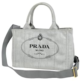 Prada Canapa 2-Way Denim Tote Bag