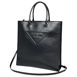 Prada Tote Bag aus schwarzem Leder
