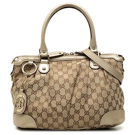 Gucci Beige GG Canvas Sukey Satchel