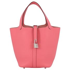 Hermès Picotin Lock 18 in pelle Clemence rosa