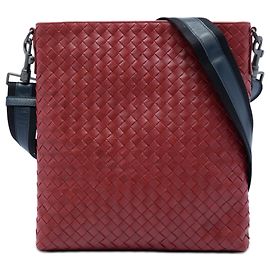 Bottega Veneta Bolso bandolera VN Crossbody en napa roja Intrecciato