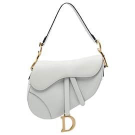 Borsa Saddle in pelle di vitello granulata bianca Dior