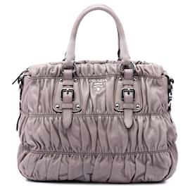 Prada Gray Nappa Gaufre Satchel