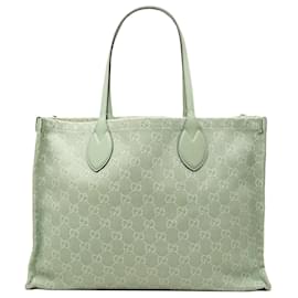 Tote Ophidia in denim GG verde grande Gucci