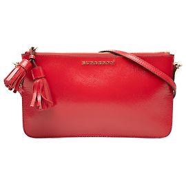 Burberry Red Patent Tassel Crossbody