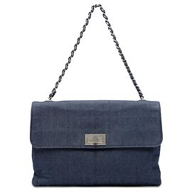 Chanel Blue Chocolate Bar Denim Reissue 2.55 Flap