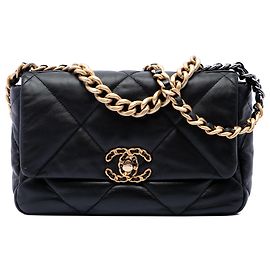 Chanel Black Medium Lambskin 19 Flap