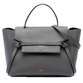 Céline Celine Belt Bag aus grau genarbtem Kalbsleder Mini