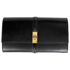 Carteira longa bi-fold de couro preto Celine - Céline