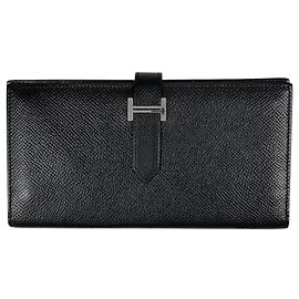 Portefeuille long Hermès Bearn Soufflé en Noir