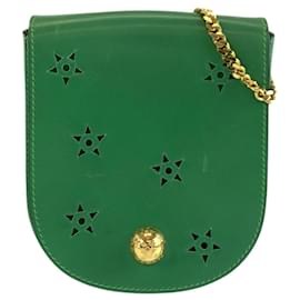Céline Borsa a tracolla CELINE Vintage Starball Cutout in pelle verde