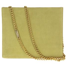 Borsa a tracolla in scamosciato giallo vintage Salvatore Ferragamo