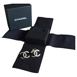 Orecchini Chanel CC Logo Strass Dorati