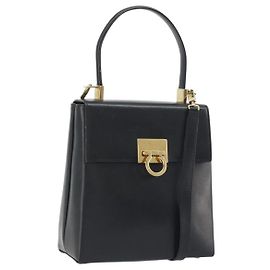Salvatore Ferragamo Gancini Mini in pelle con manico convertibile