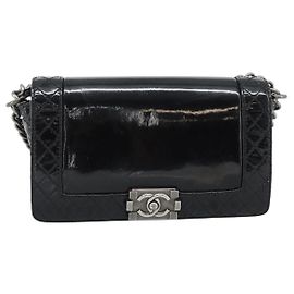 Chanel Boy Flap in pelle vernice Old medium (25)